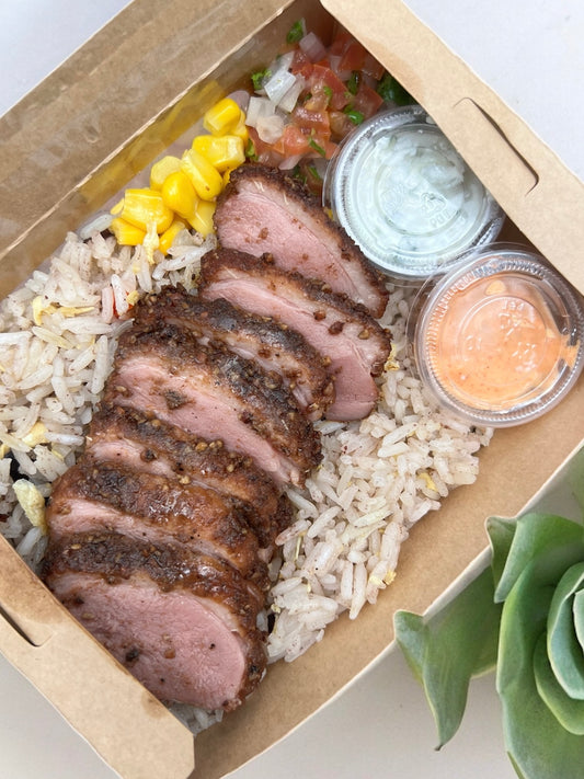 Black Pepper Smoked Duck Burrito Bowl