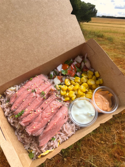 Pan-Seared Beef Burrito Bowl